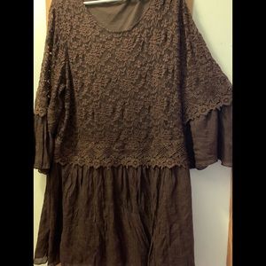 Beautiful lace bell sleeved top by Indigo Soul 3x